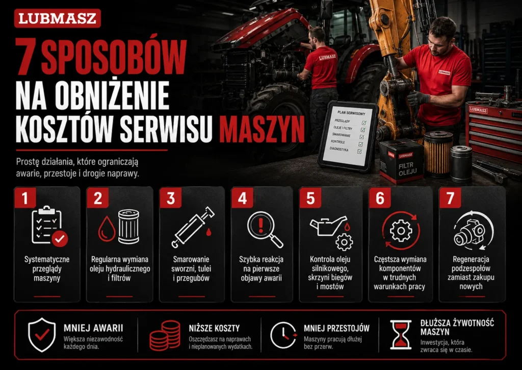 7 sposobów na obniżenie kosztów naprawy i serwisu maszyn budowlanych i rolniczych