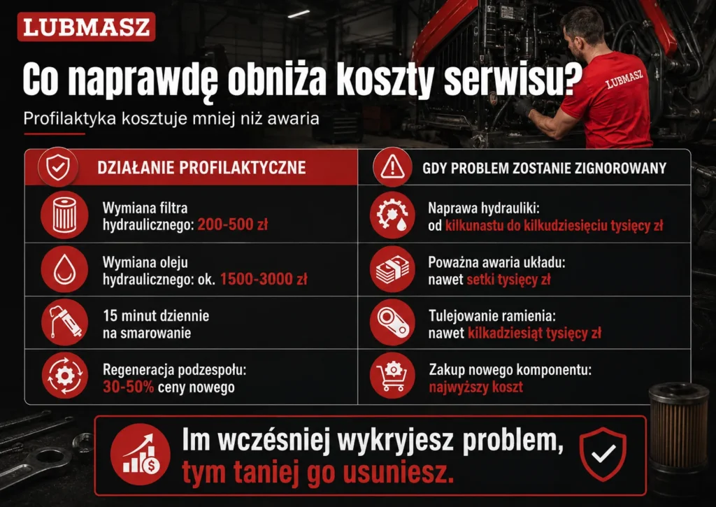 Co obniża koszty serwisu maszyn budowlanych i rolniczych